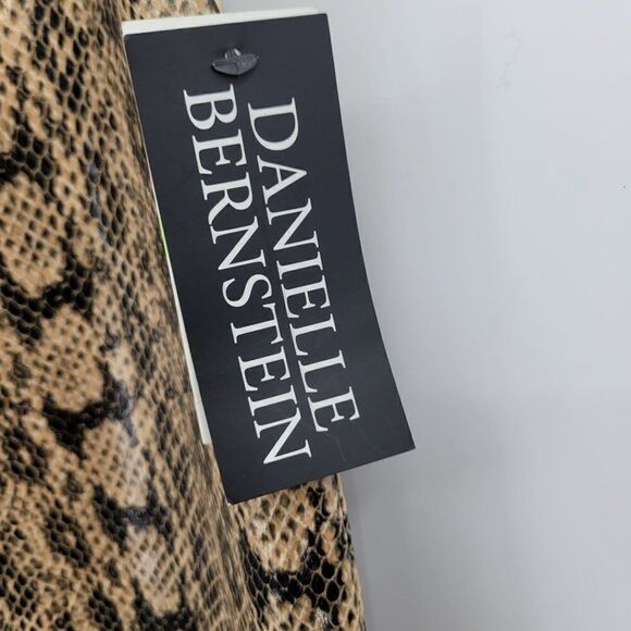 Danielle Bernstein Pants Faux Leather Snake High-rise Slim Leg Tan 4 Retro 90's - Picture 15 of 16